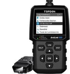 Topdon OBD2 Diagnostic Device AL500 AUTO OBDII -skannerilla, joissa on 10 OBD2 -toimintoa, yleinen saksalainen virhekoodi -viritys, ilmainen päivitys, DTC -haku, tietojen tulostaminen, 7 kieltä hinta ja tiedot | Lisätarvikkeet autoiluun | hobbyhall.fi