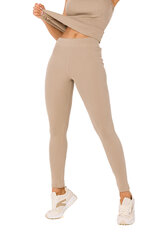 M734 Ribbineulotut leggingsit - beige hinta ja tiedot | Naisten vapaa-ajan housut | hobbyhall.fi