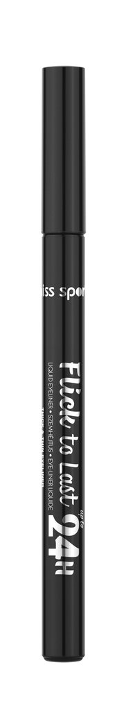 Miss Sporty Flick To Last 24H Liquid Eyeliner nestemäinen silmänrajauskynä 1.1 ml, 001 Black hinta ja tiedot | Silmämeikit | hobbyhall.fi