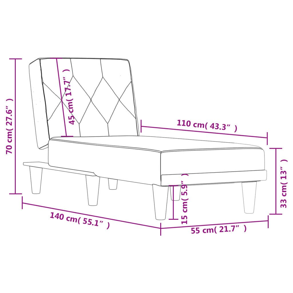 Lepotuoli vidaXL, vihreä hinta ja tiedot | Nojatuolit | hobbyhall.fi