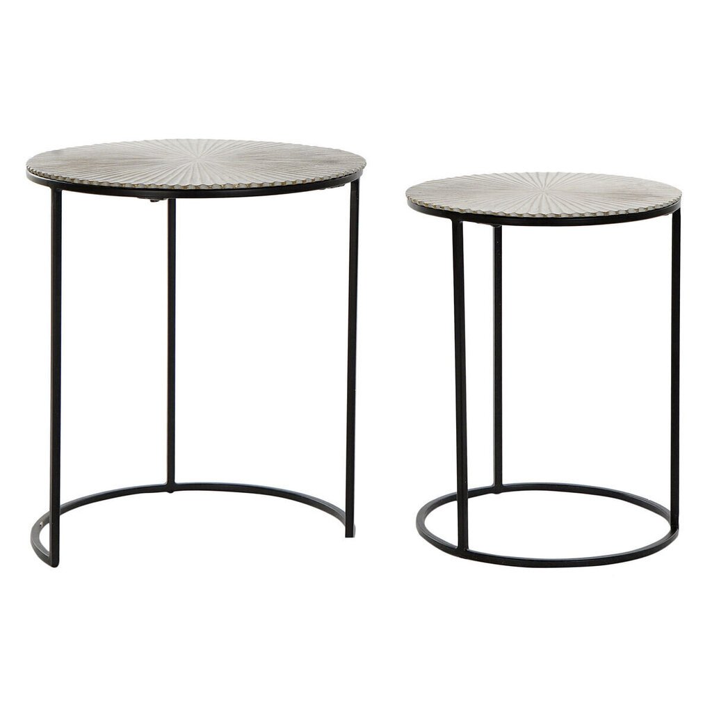 2 sivupöydän setti DKD Home Decor, musta hinta ja tiedot | Sohvapöydät | hobbyhall.fi