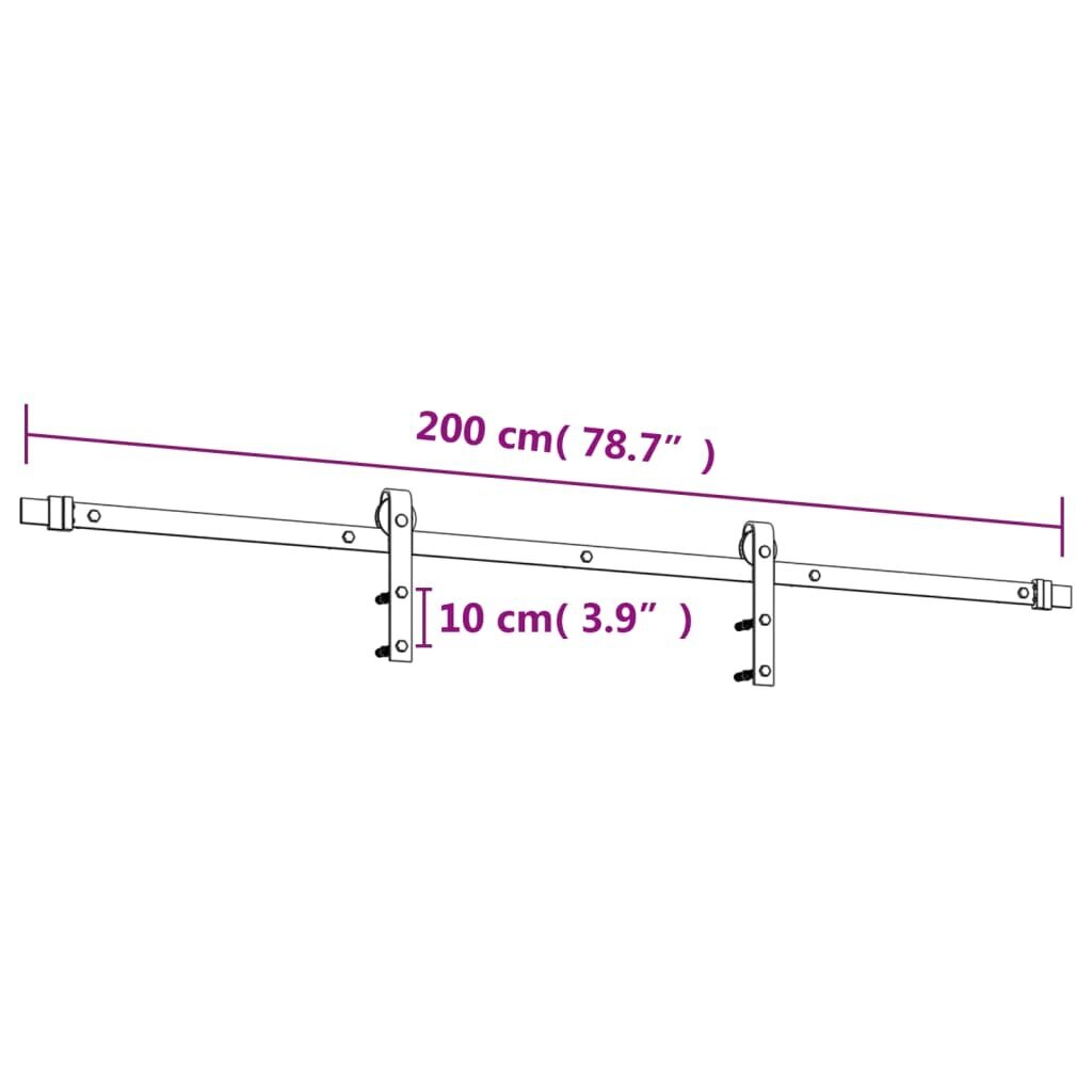 Liukuovi laitteistosarjalla, 90x210cm, massiivimäntyä hinta ja tiedot | Sisäovet | hobbyhall.fi