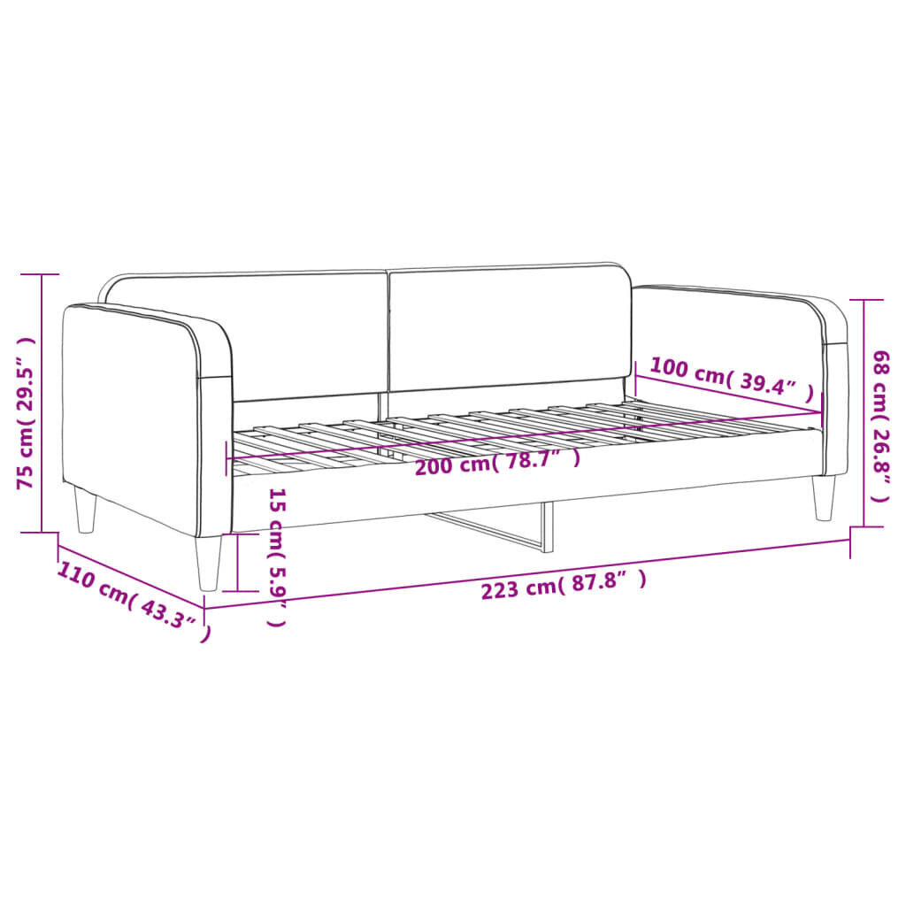 Vuodesohva vidaXL, 100x200 cm, beige hinta ja tiedot | Sängyt | hobbyhall.fi