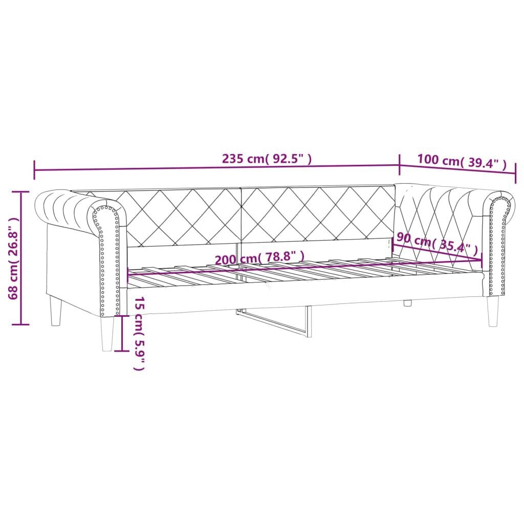 Vuodesohva vidaXL, 90x200 cm, beige hinta ja tiedot | Sängyt | hobbyhall.fi