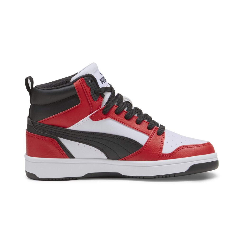 Puma Jalkineet Rebound V6 Mid Jr White Red Black 393831 03 393831 03/3.5 hinta ja tiedot | Miesten urheilu- ja vapaa-ajan kengät | hobbyhall.fi