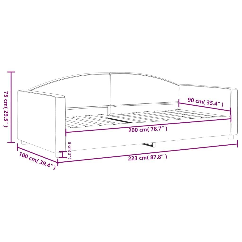 Vuodesohva vidaXL, 90x200 cm, beige hinta ja tiedot | Sängyt | hobbyhall.fi