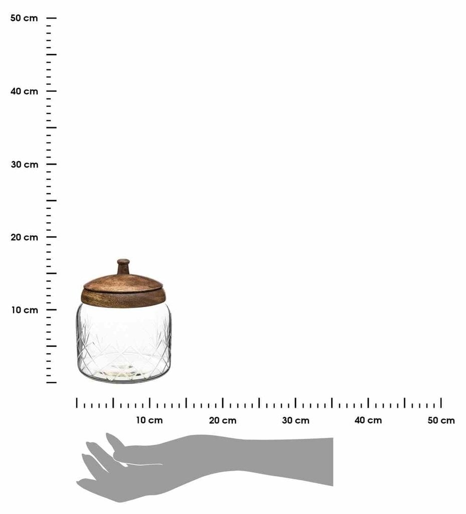 Puinen kannellinen lasipurkki, 1,2 l hinta ja tiedot | Elintarvikkeiden säilytysastiat | hobbyhall.fi