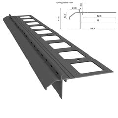 Reunaprofiili Renoplast K20R hartsilattia, profiili 200cm, ruskea hinta ja tiedot | Saumalistat | hobbyhall.fi