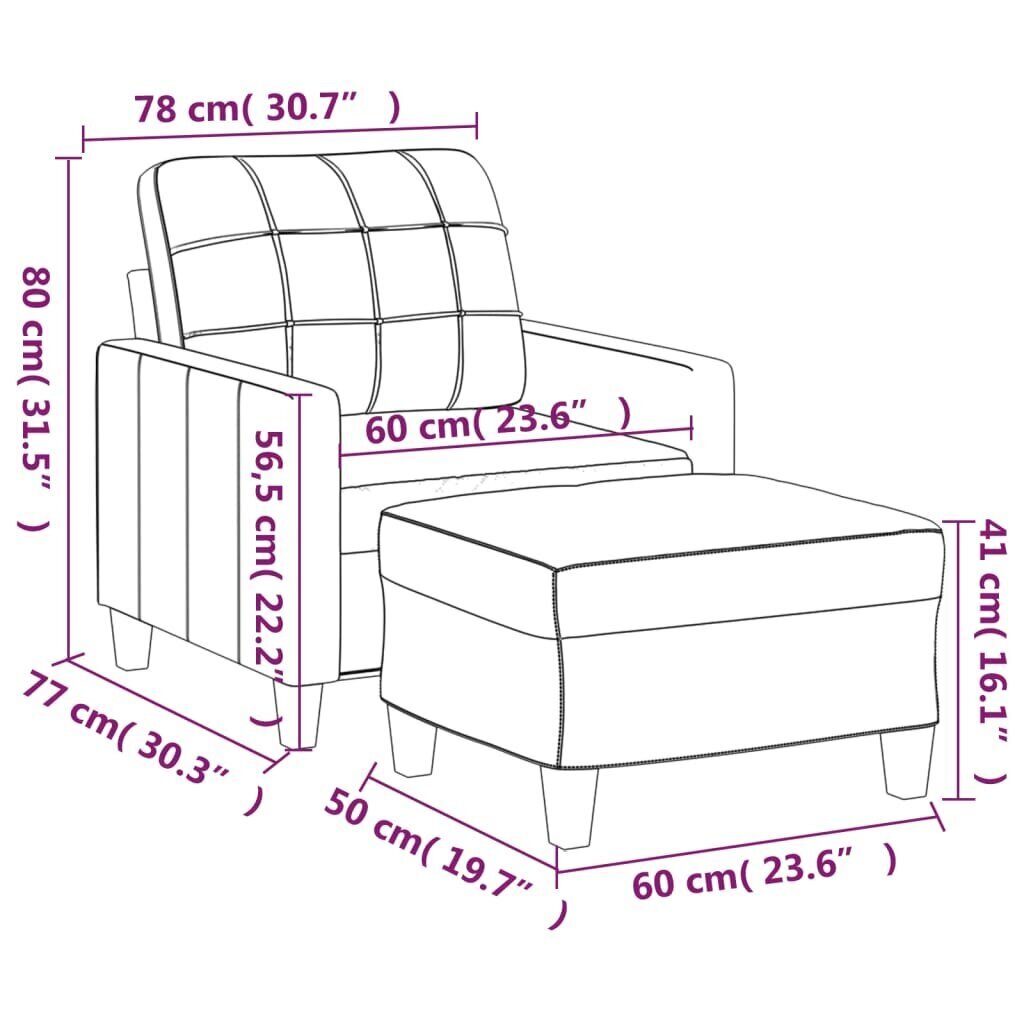 Nojatuoli vidaXL, musta hinta ja tiedot | Nojatuolit | hobbyhall.fi