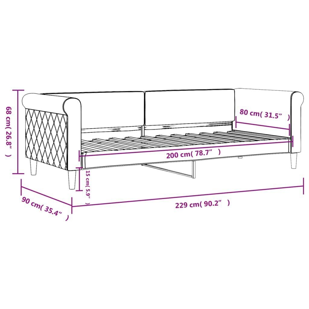 Vuodesohva vidaXL, 80x200 cm, sininen hinta ja tiedot | Sängyt | hobbyhall.fi