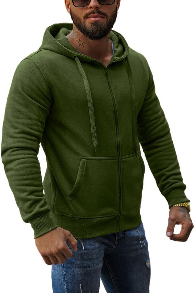 J.Style Huppari Fleece Khaki 68B2008-29 68B2008-29/L hinta ja tiedot | Miesten puserot ja hupparit | hobbyhall.fi