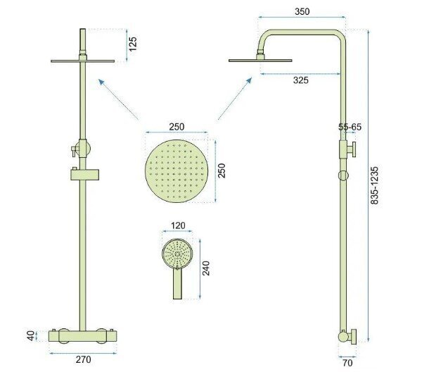 REA VINCENT suihkusetti termostaatilla, harjattua nikkeliä hinta ja tiedot | Suihkusetit | hobbyhall.fi