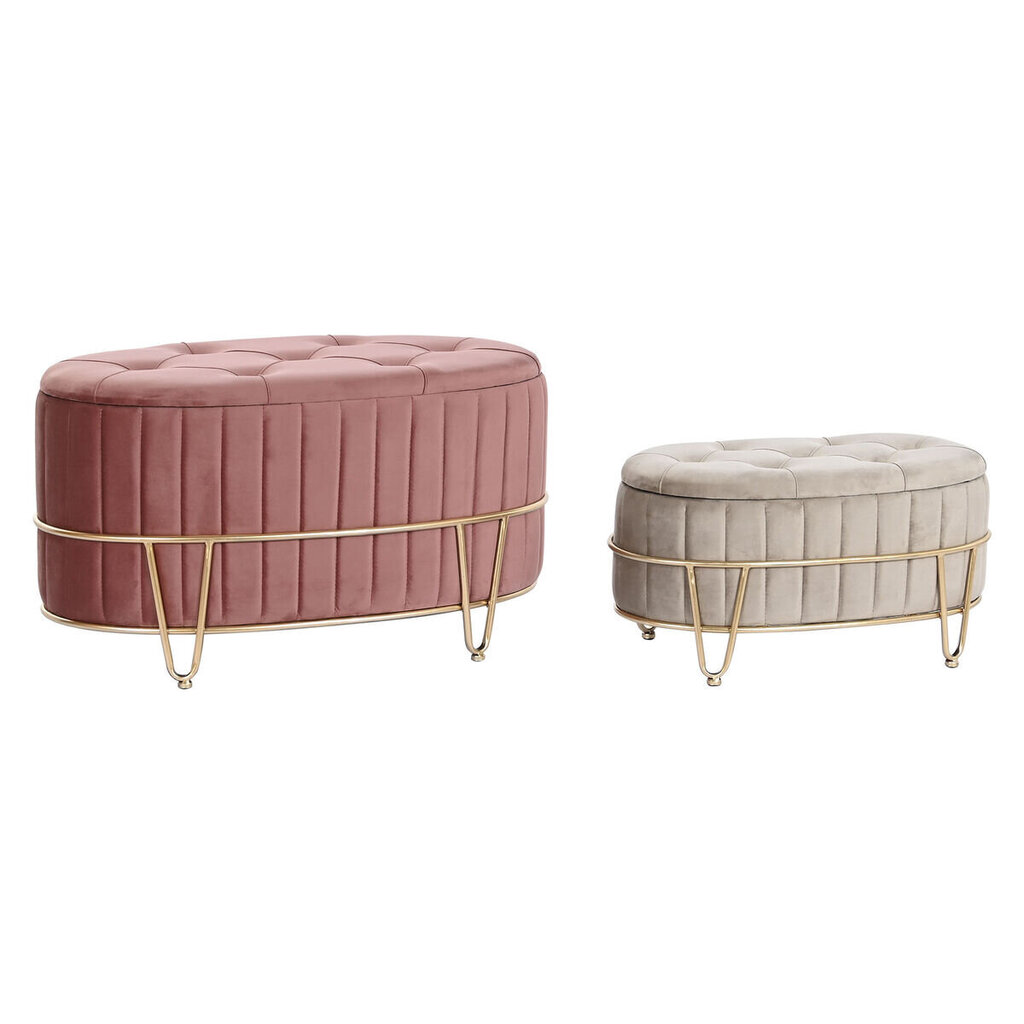 2 puffin setti DKD Home Decor, pinkki/beige hinta ja tiedot | Säkkituolit, rahit ja penkit | hobbyhall.fi