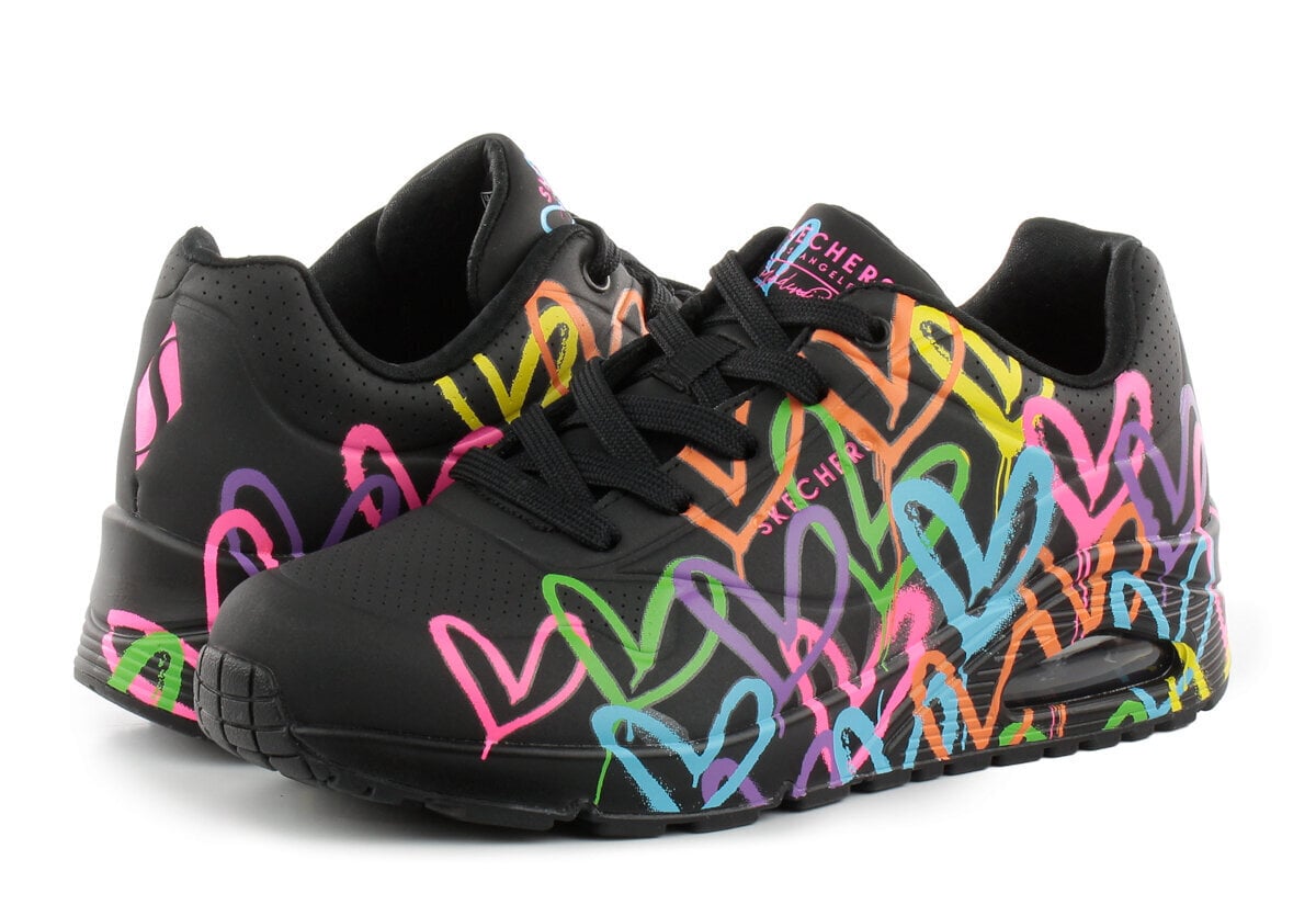 Uno highlight love skechers naiset black 177981bkmt 177981BKMT hinta ja tiedot | Naisten urheilu- ja vapaa-ajan kengät | hobbyhall.fi