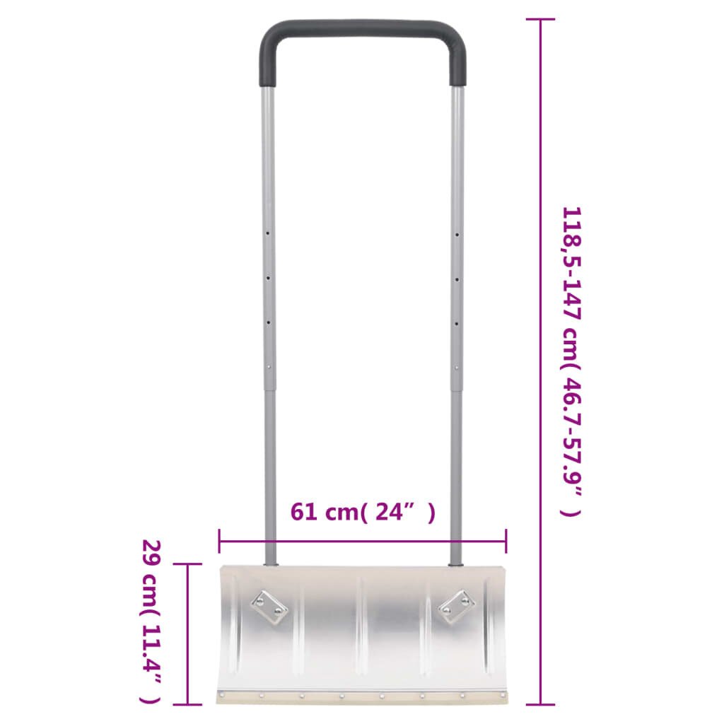 Vidaxl lumilapio jatkettavalla kahvalla, hopea, 61cm hinta ja tiedot | Lumilapiot ja lumikolat | hobbyhall.fi