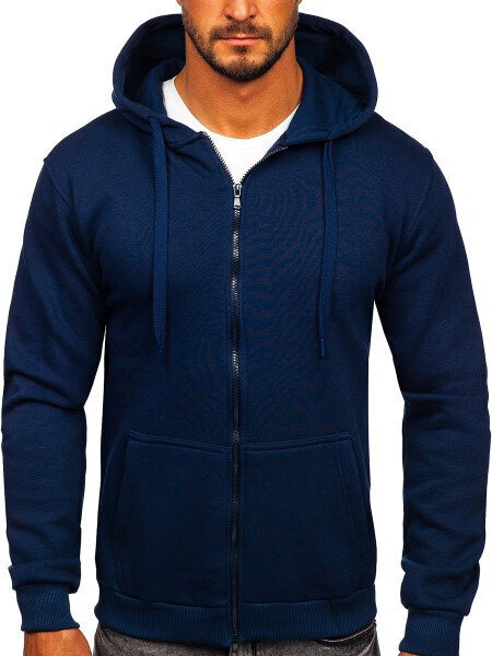 J.Style Huppari Fleece Navy 68B2008-66 68B2008-66/L hinta ja tiedot | Miesten puserot ja hupparit | hobbyhall.fi