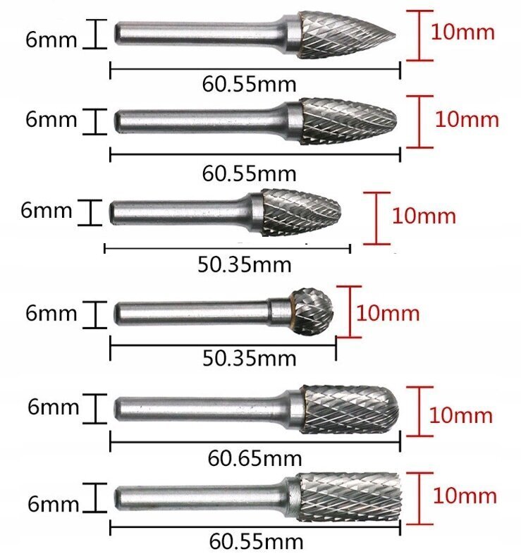 ZAXER timanttileikkurit 6x10mm 6 kpl. hinta ja tiedot | Käsityökalut | hobbyhall.fi