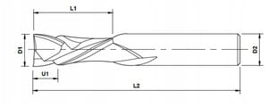 VHM-jyrsin puristuspuu vaneri 10 x 32 x 70 hinta ja tiedot | Jyrsimet | hobbyhall.fi