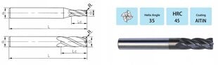 Säteisjyrsin VHM Fi8 R0.2 x 60 45HRC hinta ja tiedot | Jyrsimet | hobbyhall.fi