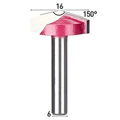 TCT 3D V-veitsi 150 ° 6 x 16 mm Veistoleikkuri hinta ja tiedot | Jyrsimet | hobbyhall.fi