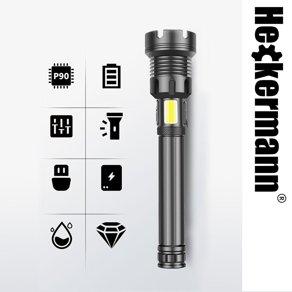 TACTICAL TIGHT COB LED ZOOM USB 5000mAH taskulamppu hinta ja tiedot | Taskulamput ja valonheittimet | hobbyhall.fi