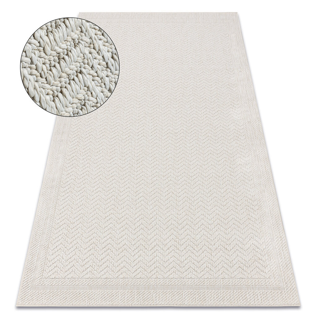 Matto ORIGI 3739 kerma - Kehys, kalanruoto litteä SISAL - beige hinta ja tiedot | Isot matot | hobbyhall.fi