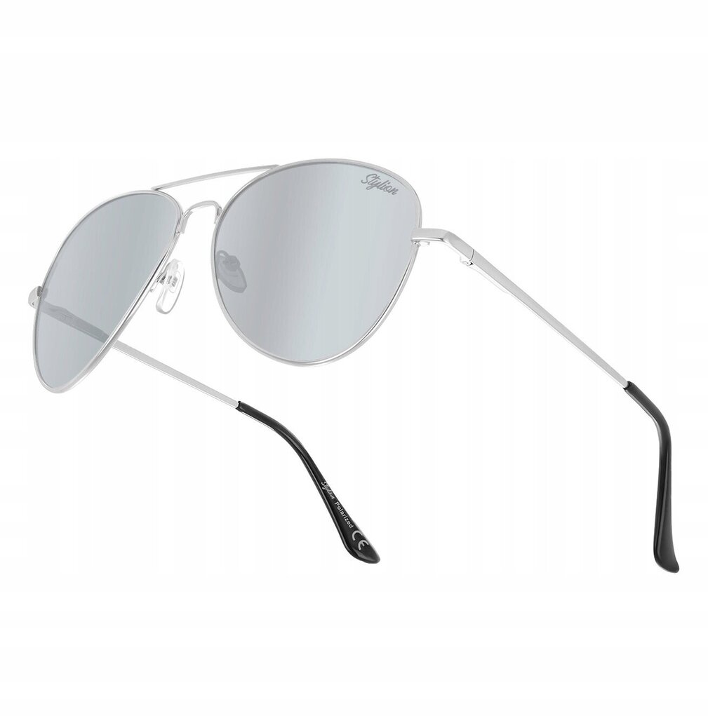 POLARISATION Aviator Silver Aurinkolasit UV400 Miesten aurinkolasit STL-03C7 hinta ja tiedot | Naisten aurinkolasit | hobbyhall.fi