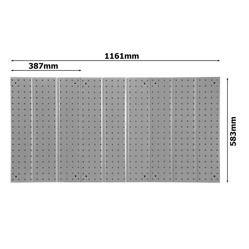 Työkaluseinä metallia 116x59cm Säilytysjärjestelmä työkalunpitimillä Työkalukoukut Rei'itetty lauta Työpaja Autotalli Kiinnitystaulu Sähkötyökalut Rei'itetty seinä Vahva pistotulppahylly Ripustettava hinta ja tiedot | Työkalupakit ja muu työkalujen säilytys | hobbyhall.fi