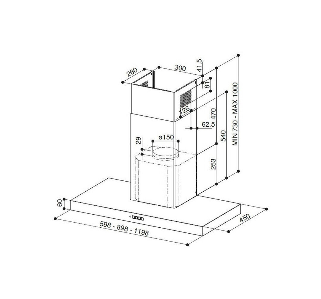 Faber Stilo COMFORT BK MATT A60 hinta ja tiedot | Liesituulettimet | hobbyhall.fi