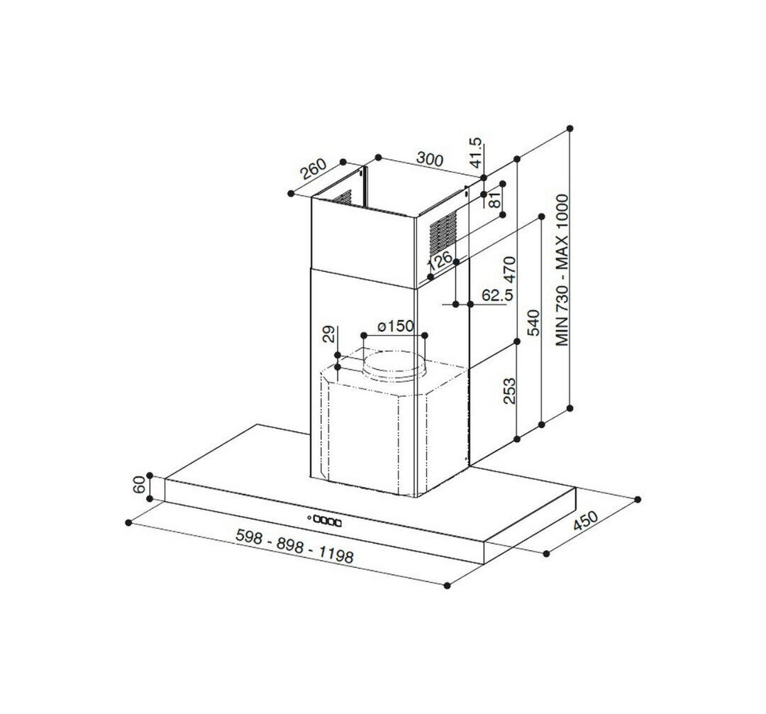 Faber Stilo COMFORT X A60 hinta ja tiedot | Liesituulettimet | hobbyhall.fi