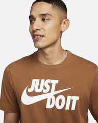 Nike T-Paita Nsw Tee Just Do It Swoosh Brown AR5006 281 AR5006 281/S hinta ja tiedot | Miesten T-paidat | hobbyhall.fi