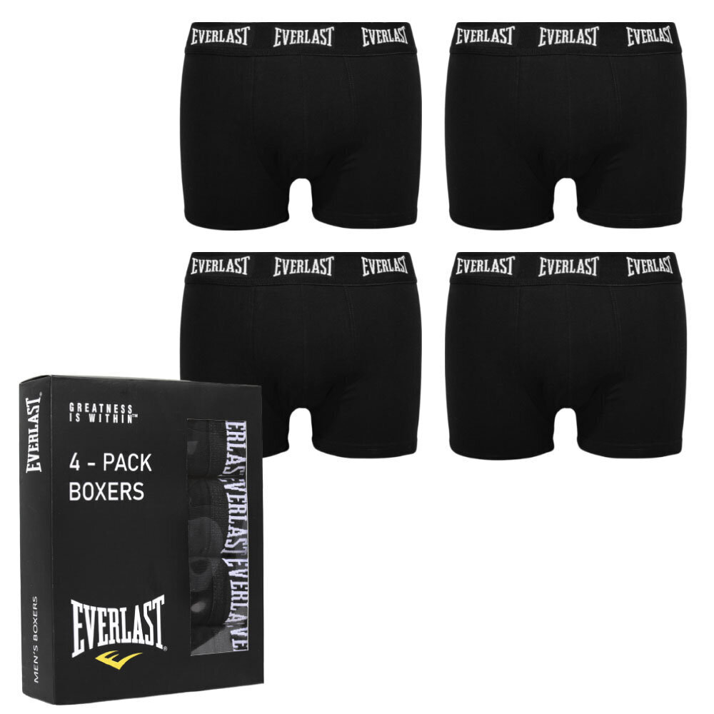 Miesten bokserit Everlast Cotton 4 kpl 4 kpl AW24_EV004_XXL hinta ja tiedot | Miesten alushousut | hobbyhall.fi