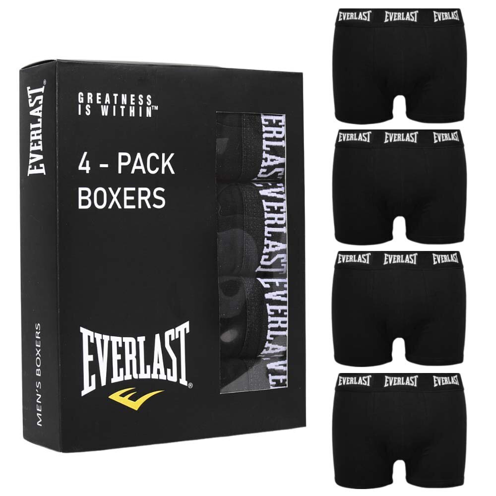 Miesten bokserit Everlast Cotton 4 kpl 4 kpl AW24_EV004_XXL hinta ja tiedot | Miesten alushousut | hobbyhall.fi