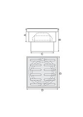 Hauras, suora viemäri, fi50, metalliristikko 10x10 [cm], valkoinen hinta ja tiedot | Lattiakaivot | hobbyhall.fi