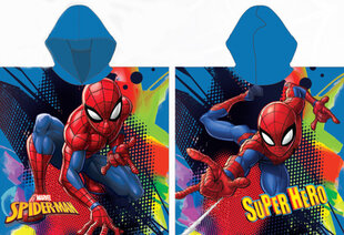 Lasten pyyhe Spiderman Blue, poncho 55x110 cm, nopeasti kuivuva hinta ja tiedot | Pyyhkeet | hobbyhall.fi