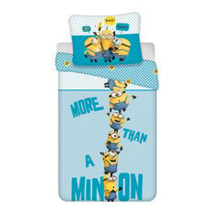 Lasten vuodevaatesetti Minions Blue Bed Linen, Microfiber 140×200 cm, 70×90 cm hinta ja tiedot | Vuodevaatteet lapsille | hobbyhall.fi