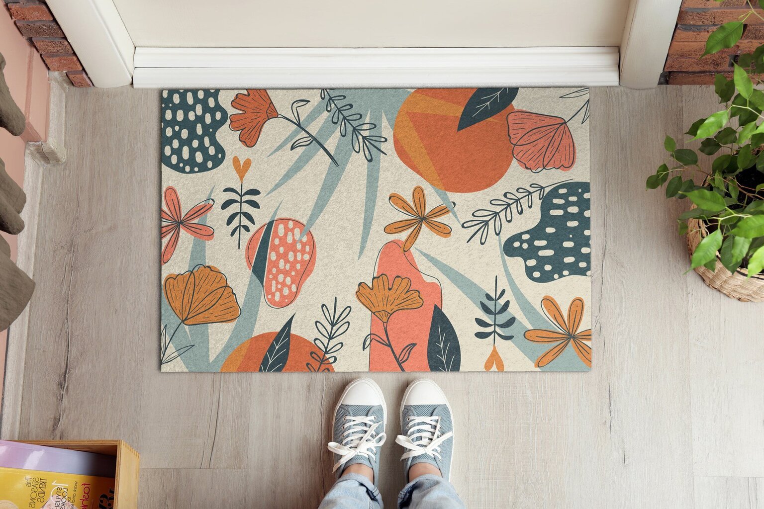 Kynnysmatto Kasvistokukat, 90x60 cm hinta ja tiedot | Ovimatot | hobbyhall.fi