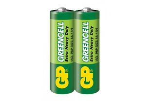 Sinkkihiili-sinkkiparisto GP R6 AA 2 kpl. GREENCELL 15G-S2 1,5V hinta ja tiedot | Paristot | hobbyhall.fi