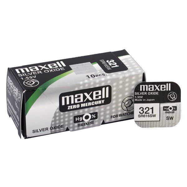 Painikeparisto hopea MAXELL SR-616 SW /321/ 1,55V hinta ja tiedot | Paristot | hobbyhall.fi