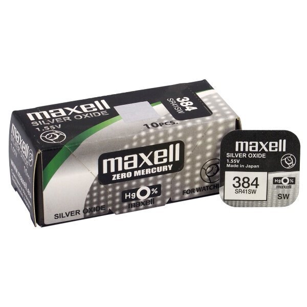 Painikeparisto hopea MAXELL SR-41 SW /384/392/AG3 1,55V hinta ja tiedot | Paristot | hobbyhall.fi