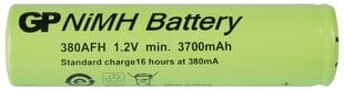 Ladattava akku 380AFH-B NiMH,7/5AF, 1,2V, 3800mAh, 1kpl, GP AKUT hinta ja tiedot | Paristot | hobbyhall.fi