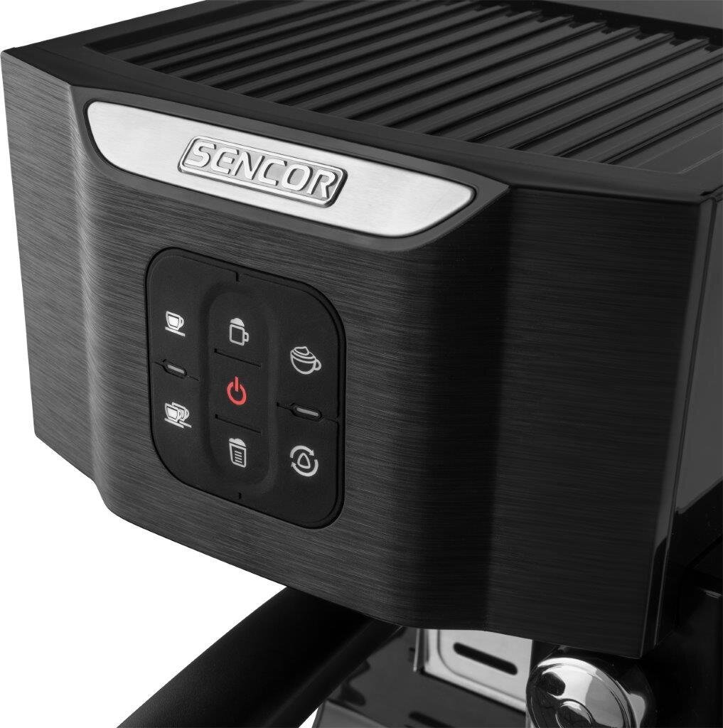 Espressokone Sencor SES4040BK, musta/hopea hinta ja tiedot | Kahvinkeittimet ja kahvikoneet | hobbyhall.fi