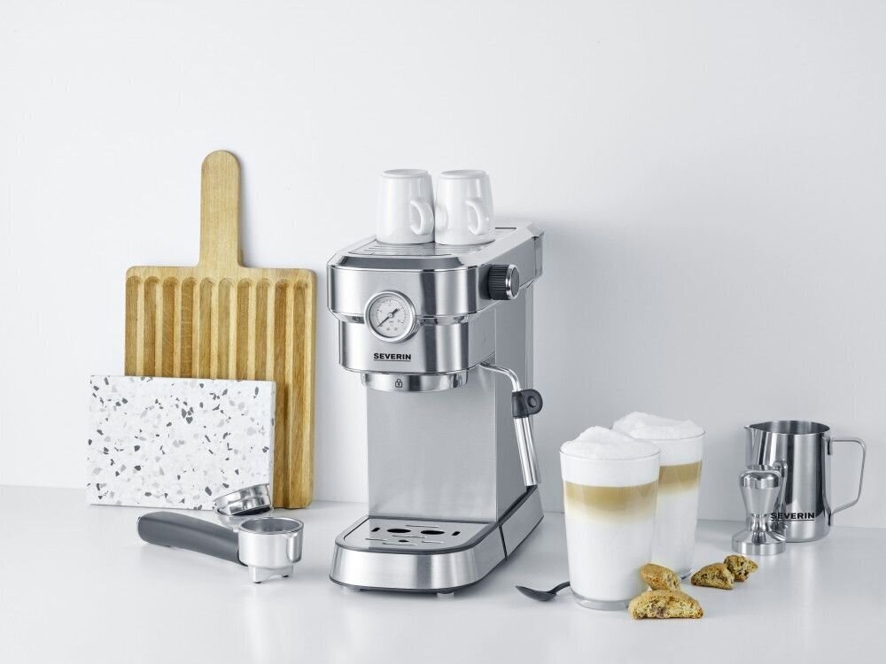 Espressokone Severin Espresa Plus KA5995, hopea hinta ja tiedot | Kahvinkeittimet ja kahvikoneet | hobbyhall.fi