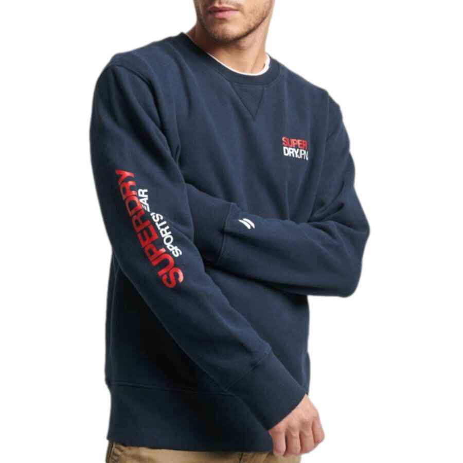 Sportswear logo loose crew superdry m2013099a98t vīriešiem tamsiai melyna miehet laivastonsininen M2013099A98T hinta ja tiedot | Miesten puserot ja hupparit | hobbyhall.fi