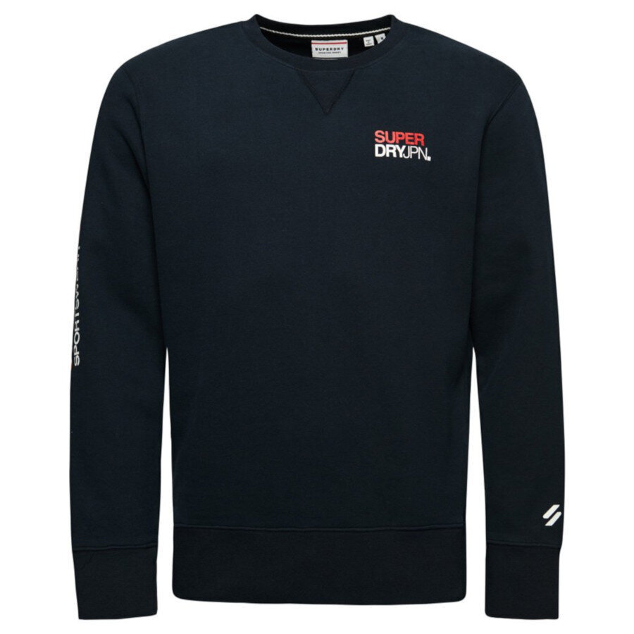 Sportswear logo loose crew superdry m2013099a98t vīriešiem tamsiai melyna miehet laivastonsininen M2013099A98T hinta ja tiedot | Miesten puserot ja hupparit | hobbyhall.fi