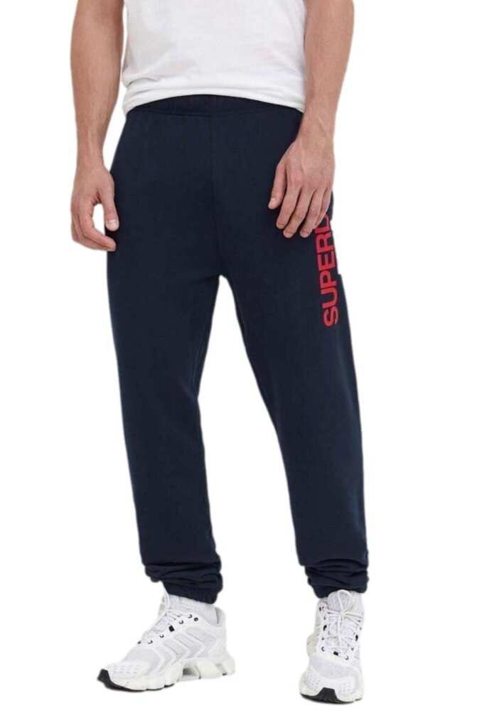 Sportswear logo tarped jogger superdry m7010996a98t vīriešiem tamsiai melyna miehet laivastonsininen M7010996A98T hinta ja tiedot | Miesten housut | hobbyhall.fi