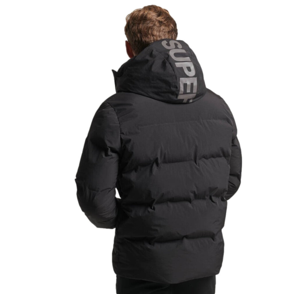 Hooded boxy puffer jacket superdry ms311478a02a vīriešiem juoda miehet musta MS311478A02A hinta ja tiedot | Miesten ulkoilutakit | hobbyhall.fi