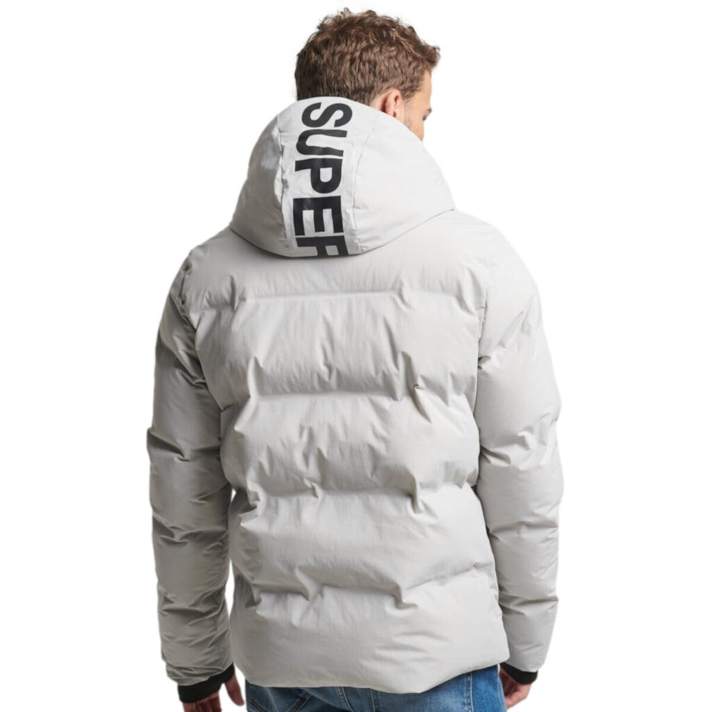 Hooded boxy puffer jacket superdry ms311478afrm vīriešiem pilka miehet harmaa MS311478AFRM hinta ja tiedot | Miesten ulkoilutakit | hobbyhall.fi