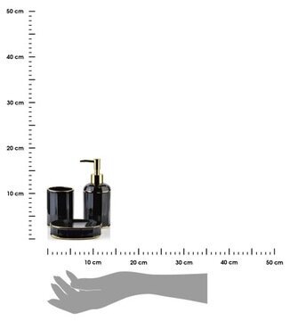 Sarja Mondex HTWM6690 kylpyhuonetarvikkeita, musta ja kulta, 3 kpl. hinta ja tiedot | Kylpyhuoneen sisustus | hobbyhall.fi