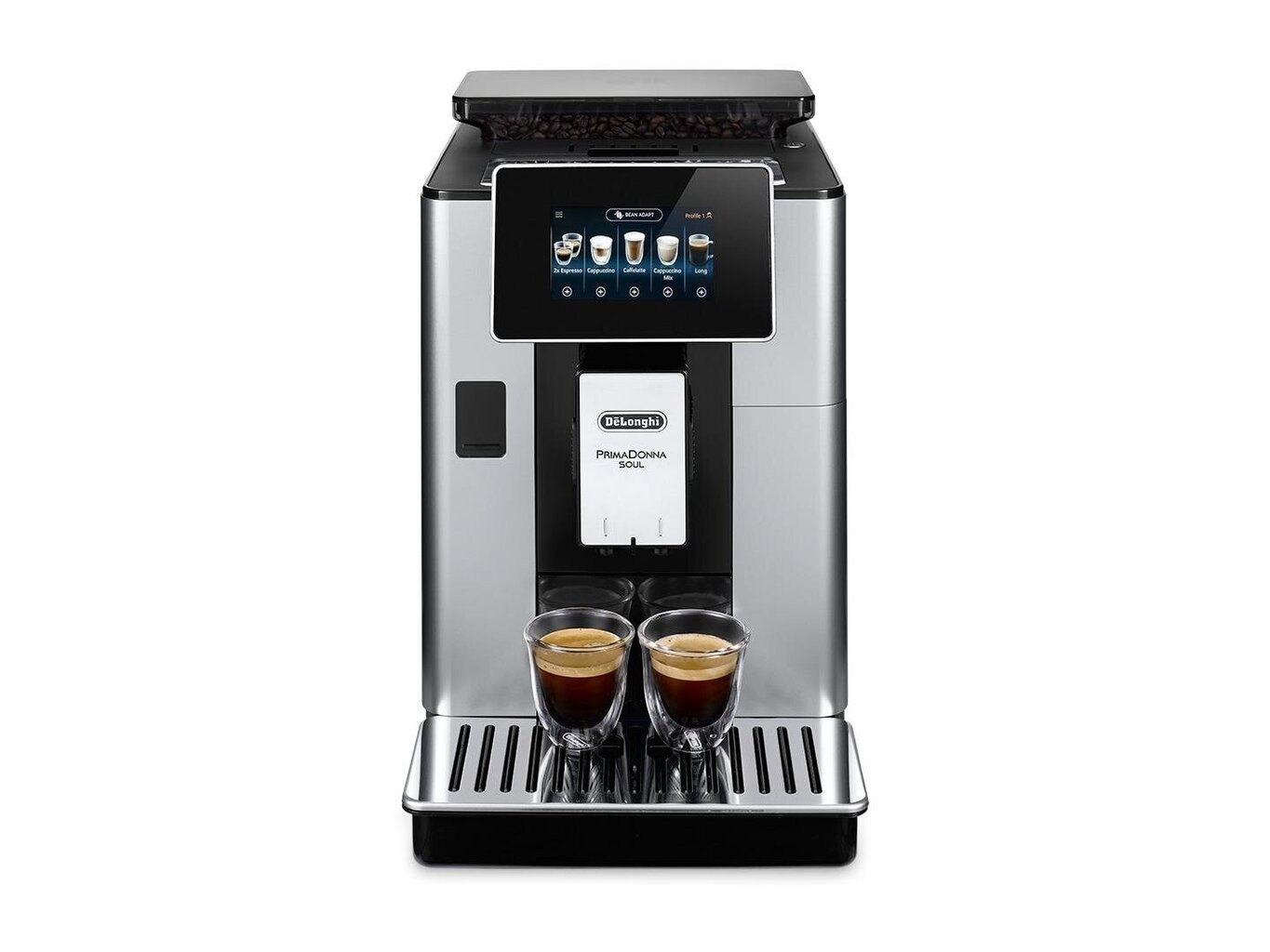 Espressokone DeLonghi PrimaDonna Soul ECAM610.55.SB, hopea/musta hinta ja tiedot | Kahvinkeittimet ja kahvikoneet | hobbyhall.fi